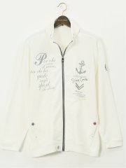 【大きいサイズ】シナコバ/SINA COVA 綿混 マリンプリント トラックジャケット