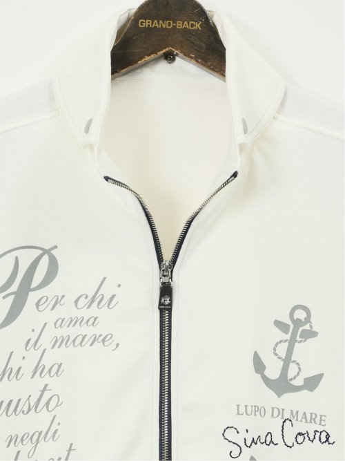 【大きいサイズ】シナコバ/SINA COVA 綿混 マリンプリント トラックジャケット