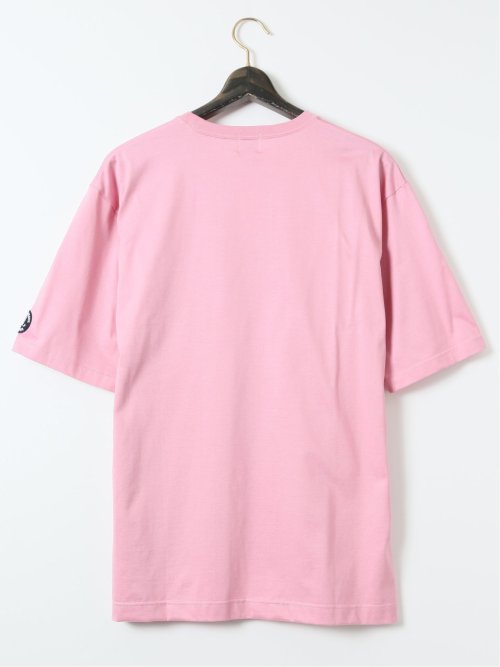 【大きいサイズ】シナコバ/SINA COVA 綿天竺 ワッペン柄 クルー 半袖 Tシャツ