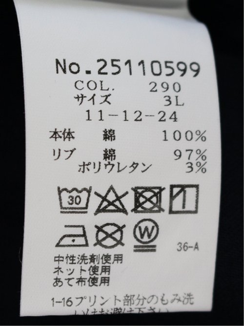 【大きいサイズ】シナコバ/SINA COVA 綿天竺 マリン クルーネック半袖Tシャツ