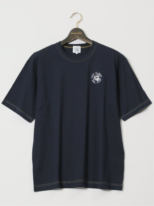 【大きいサイズ】シナコバ/SINA COVA 綿天竺 ワッペン クルーネック半袖Tシャツ