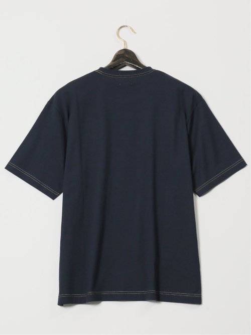 【大きいサイズ】シナコバ/SINA COVA 綿天竺 ワッペン クルーネック半袖Tシャツ