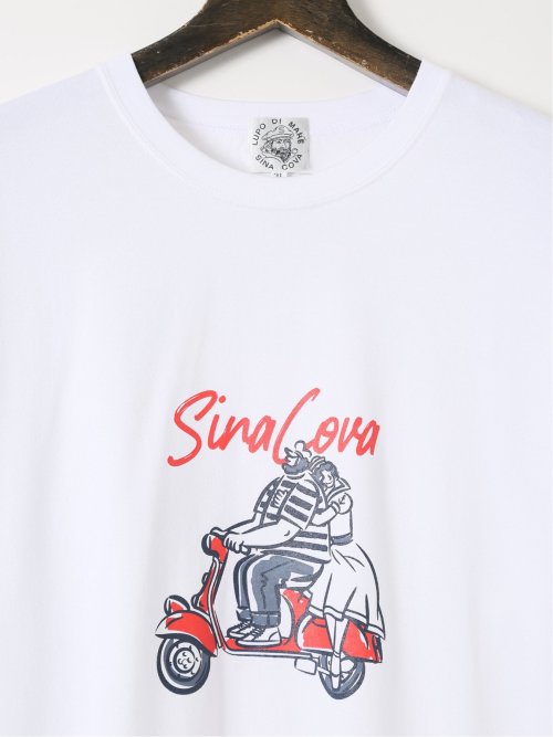 【大きいサイズ】シナコバ/SINA COVA 綿天竺 ラバープリント クルー 半袖 Tシャツ