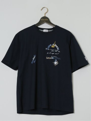【大きいサイズ】シナコバ/SINA COVA 綿シルケット クルーネック半袖Tシャツ