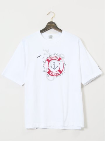 【大きいサイズ】シナコバ/SINA COVA 綿シルケット クルーネック半袖Tシャツ