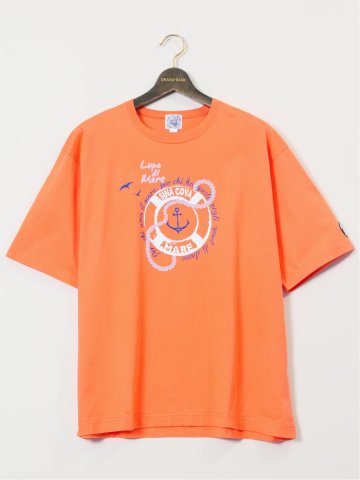 【大きいサイズ】シナコバ/SINA COVA 綿シルケット クルーネック半袖Tシャツ