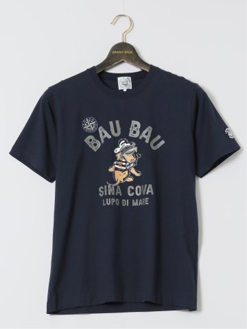 【大きいサイズ】シナコバ/SINA COVA 綿天竺 BAUBAU クルーネック半袖Tシャツ