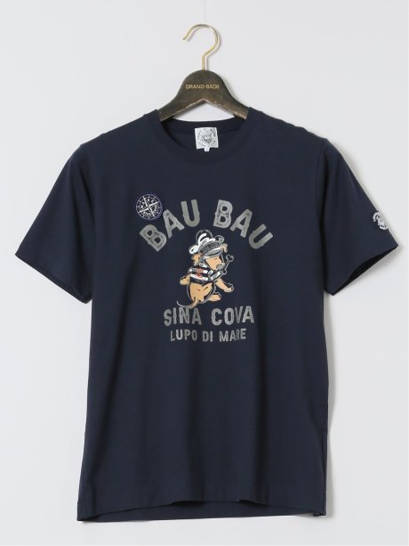 【大きいサイズ】シナコバ/SINA COVA 綿天竺 BAUBAU クルーネック半袖Tシャツ