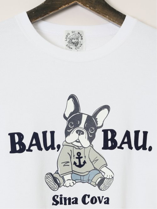 【大きいサイズ】シナコバ/SINA COVA 綿天竺 BAUBAU クルーネック長袖Tシャツ