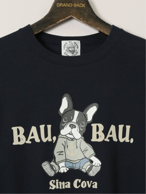 【大きいサイズ】シナコバ/SINA COVA 綿天竺 BAUBAU クルーネック長袖Tシャツ