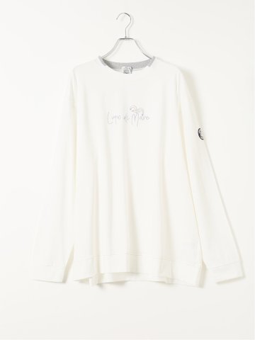 【大きいサイズ】シナコバ Tシャツ メンズ 長袖 ストレッチ 綿混 モックネック 刺繍