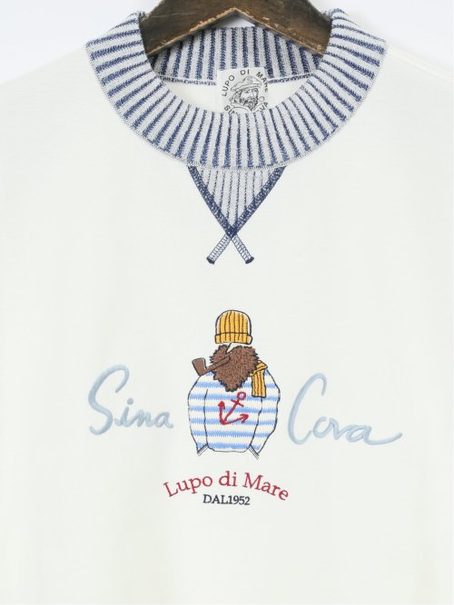 【大きいサイズ】シナコバ/SINA COVA 綿混 モックネック長袖プルオーバー