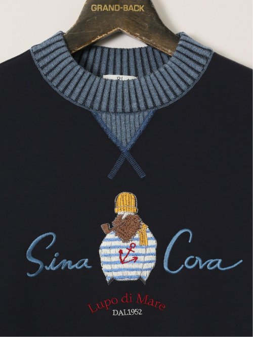 【大きいサイズ】シナコバ/SINA COVA 綿混 モックネック長袖プルオーバー