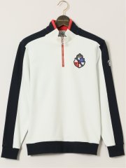 【大きいサイズ】シナコバ/SINA COVA 裏毛 ハーフジップ 長袖プルオーバー