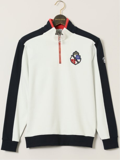 【大きいサイズ】シナコバ/SINA COVA 裏毛 ハーフジップ 長袖プルオーバー