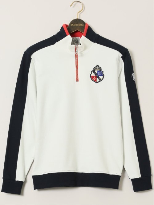 【大きいサイズ】シナコバ/SINA COVA 裏毛 ハーフジップ 長袖プルオーバー