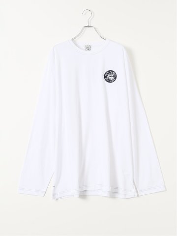 【大きいサイズ】シナコバ Tシャツ メンズ 長袖 綿 コットン クルーネック ワッペン