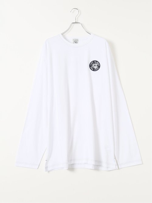 【大きいサイズ】シナコバ Tシャツ メンズ 長袖 綿 コットン クルーネック ワッペン