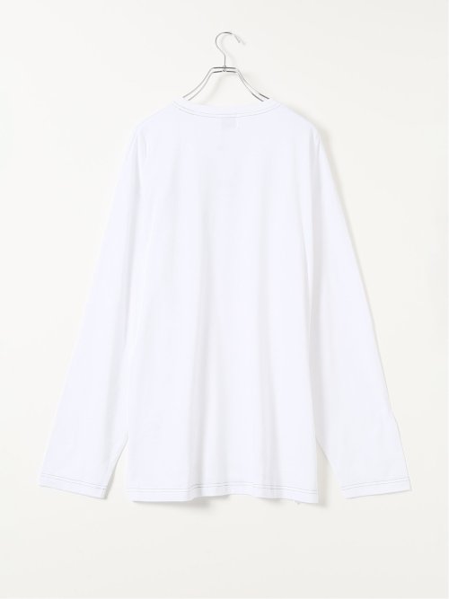 【大きいサイズ】シナコバ Tシャツ メンズ 長袖 綿 コットン クルーネック ワッペン