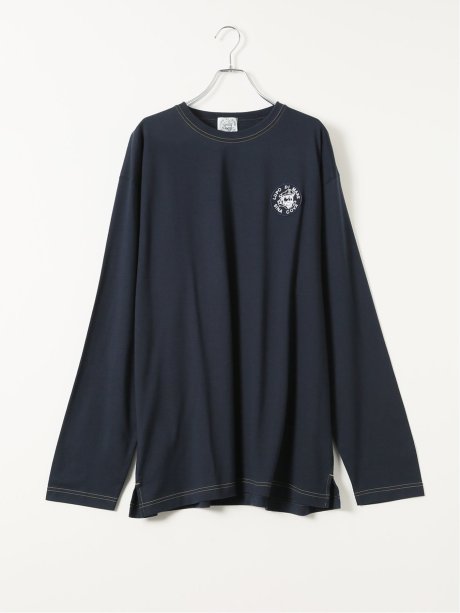 【大きいサイズ】シナコバ Tシャツ メンズ 長袖 綿 コットン クルーネック ワッペン