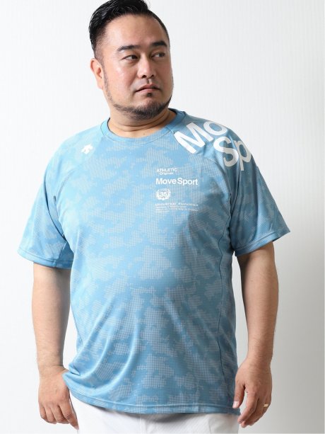 大きいサイズ デサント Descente ジャガードグラフィック クルーネック半袖tシャツ Gb 2l 70青 トップス Taka Q Online Shop タカキューオンラインショップ 公式通販