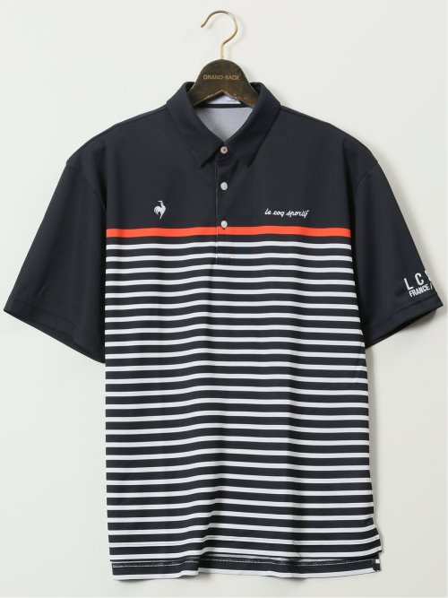 【大きいサイズ】ルコックスポルティフ ゴルフ/le coq sportif GOLF パネルボーダー柄 半袖 ポロシャツ