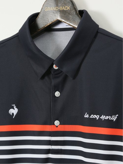 【大きいサイズ】ルコックスポルティフ ゴルフ/le coq sportif GOLF パネルボーダー柄 半袖 ポロシャツ