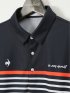 【大きいサイズ】ルコックスポルティフ ゴルフ/le coq sportif GOLF パネルボーダー柄 半袖 ポロシャツ
