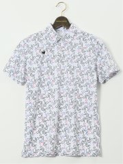 【大きいサイズ】ルコックスポルティフ ゴルフ/le coq sportif GOLF モノグラム柄 半袖 ポロシャツ