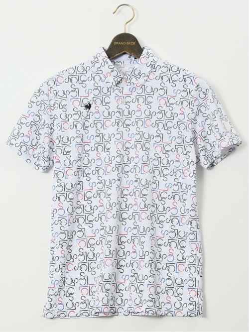 【大きいサイズ】ルコックスポルティフ ゴルフ/le coq sportif GOLF モノグラム柄 半袖 ポロシャツ