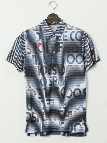 【大きいサイズ】ルコックスポルティフ ゴルフ/le coq sportif GOLF グラフィック ロゴボーダー柄 半袖 ポロシャツ
