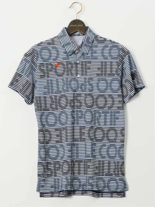 【大きいサイズ】ルコックスポルティフ ゴルフ/le coq sportif GOLF グラフィック ロゴボーダー柄 半袖 ポロシャツ