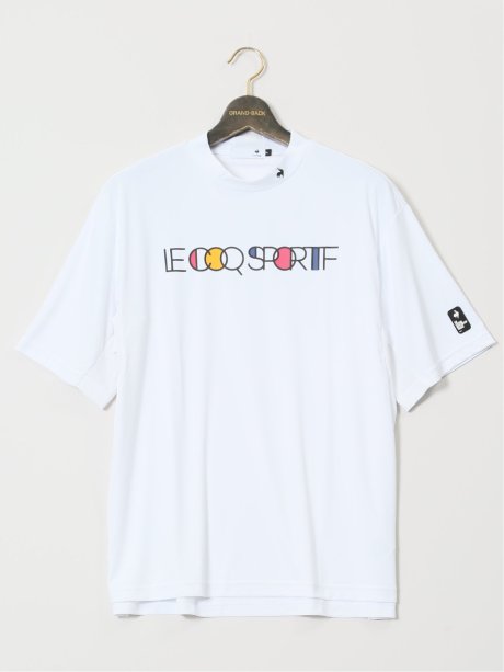 【大きいサイズ】ルコックスポルティフ ゴルフ/le coq sportif GOLF モンドリアン柄 モックネック半袖シャツ