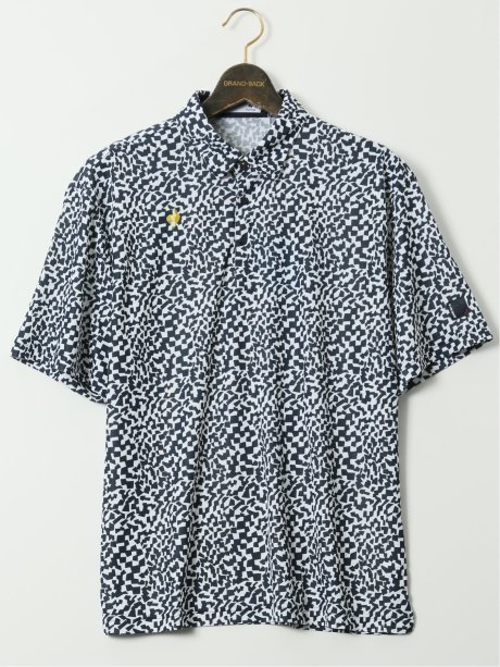 【大きいサイズ】ルコックスポルティフ ゴルフ/le coq sportif GOLF ミナモ柄 半袖 ポロシャツ