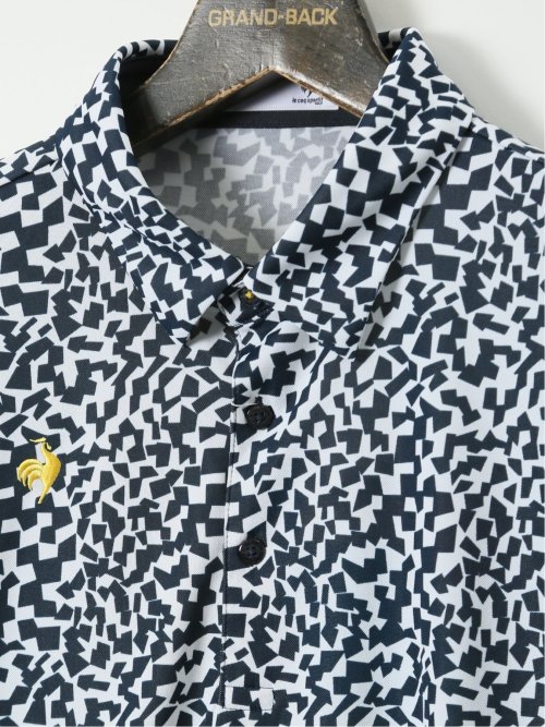 【大きいサイズ】ルコックスポルティフ ゴルフ/le coq sportif GOLF ミナモ柄 半袖 ポロシャツ