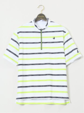【大きいサイズ】ルコックスポルティフ ゴルフ/le coq sportif GOLF ボーダー柄 ハーフジップ 半袖Tシャツ