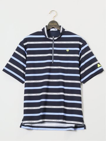 【大きいサイズ】ルコックスポルティフ ゴルフ/le coq sportif GOLF ボーダー柄 ハーフジップ 半袖Tシャツ