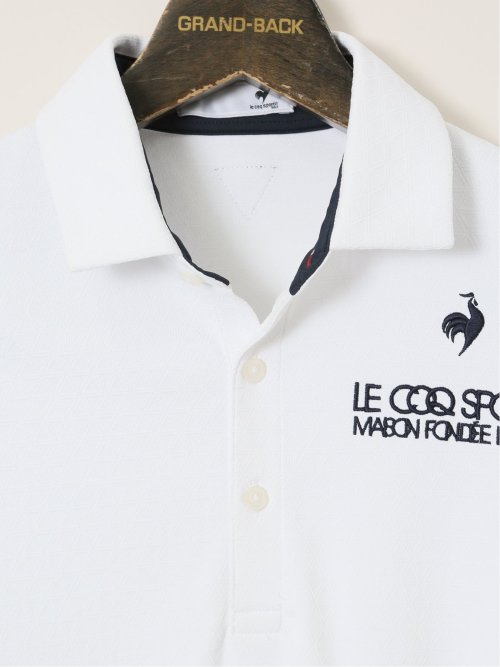 【大きいサイズ】ルコックスポルティフ ゴルフ/le coq sportif GOLF トライアングルジャガード 長袖ポロシャツ