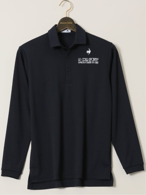 【大きいサイズ】ルコックスポルティフ ゴルフ/le coq sportif GOLF トライアングルジャガード 長袖ポロシャツ