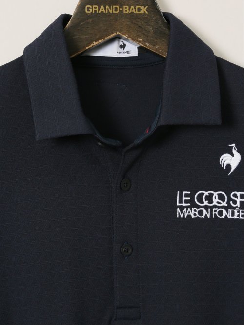 【大きいサイズ】ルコックスポルティフ ゴルフ/le coq sportif GOLF トライアングルジャガード 長袖ポロシャツ