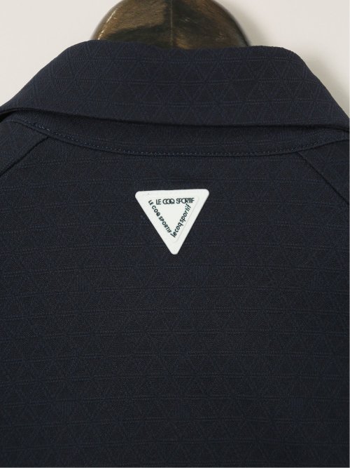 【大きいサイズ】ルコックスポルティフ ゴルフ/le coq sportif GOLF トライアングルジャガード 長袖ポロシャツ