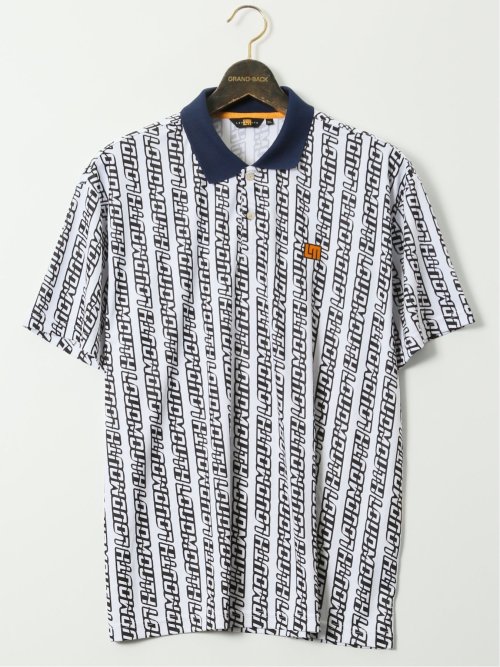 【大きいサイズ】ラウドマウス/LOUDMOUTH フリージング鹿の子 総柄 半袖 ポロシャツ