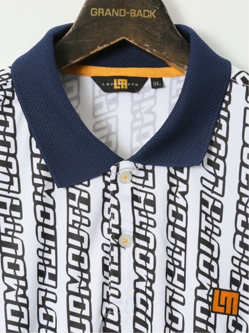 【大きいサイズ】ラウドマウス/LOUDMOUTH フリージング鹿の子 総柄 半袖 ポロシャツ