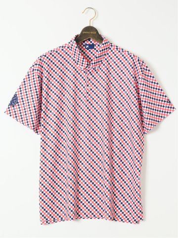 【大きいサイズ】フィラ ゴルフ/FILA GOLF チェッカーフラッグ柄 半袖 ポロシャツ
