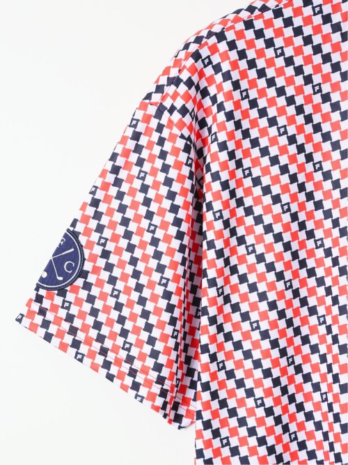 【大きいサイズ】フィラ ゴルフ/FILA GOLF チェッカーフラッグ柄 半袖 ポロシャツ
