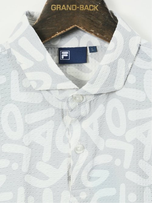 【大きいサイズ】フィラ ゴルフ/FILA GOLF ニットサッカー ロゴプリント 半袖 ポロシャツ