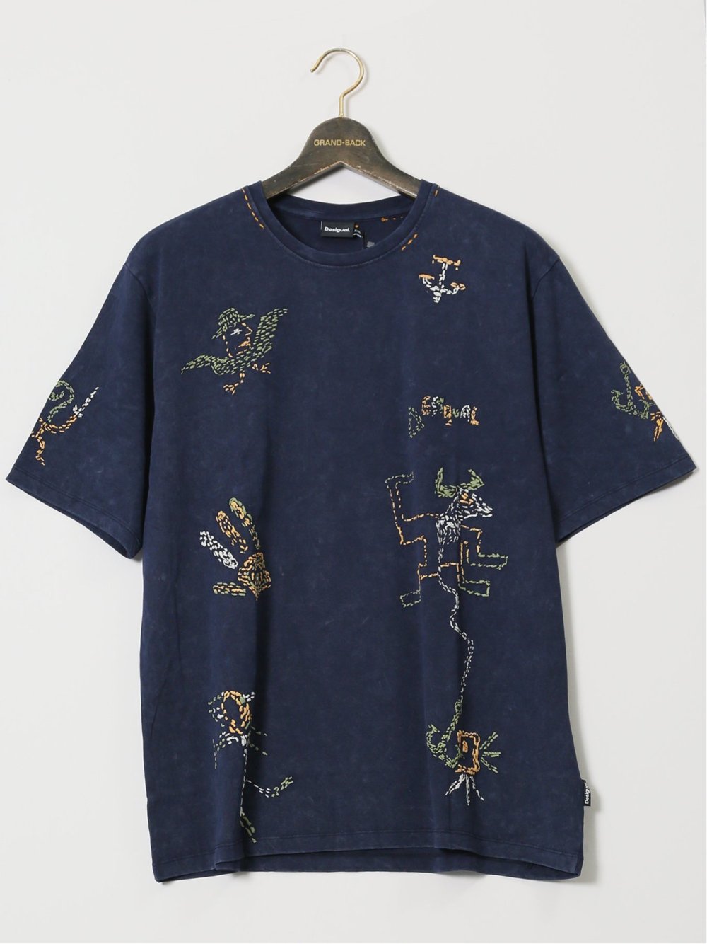 【大きいサイズ】デシグアル/Desigual 刺繍 クルーネック半袖Tシャツ