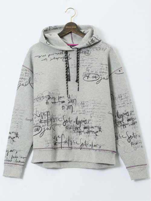 【大きいサイズ】デシグアル/Desigual レタリング入り 長袖プルパーカー