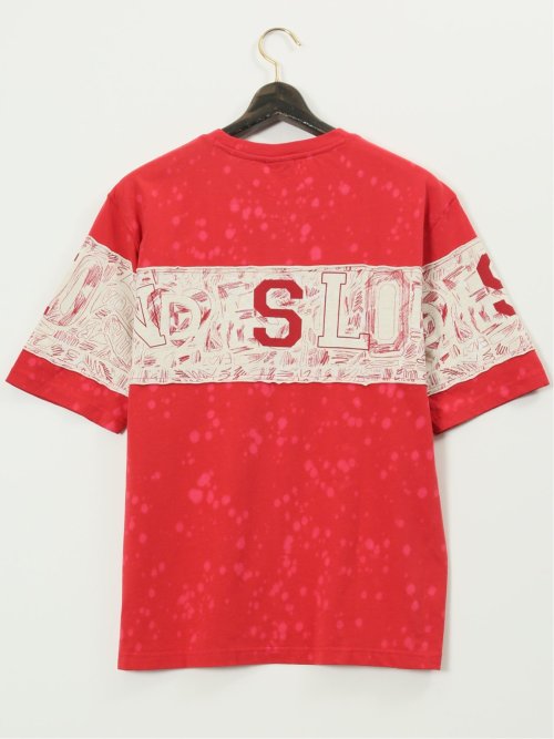 【大きいサイズ】デシグアル/Desigual 綿混ニット プリント クルーネック 半袖 Tシャツ