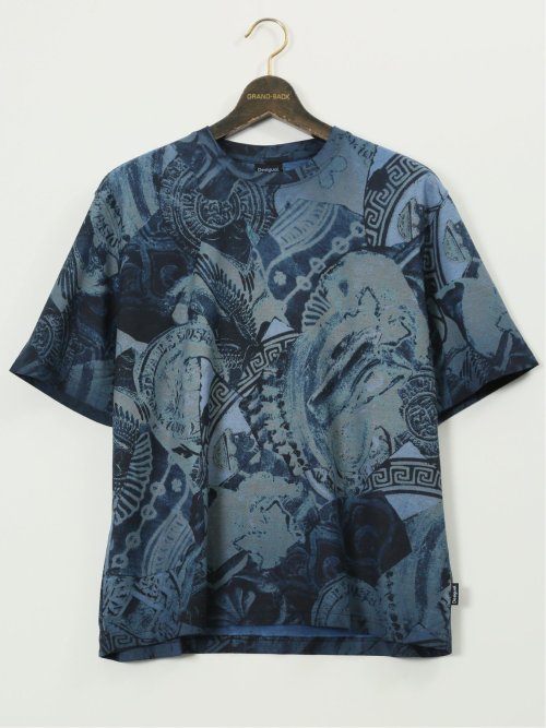 【大きいサイズ】デシグアル/Desigual 綿ジャージー プリント クルーネック 半袖 Tシャツ